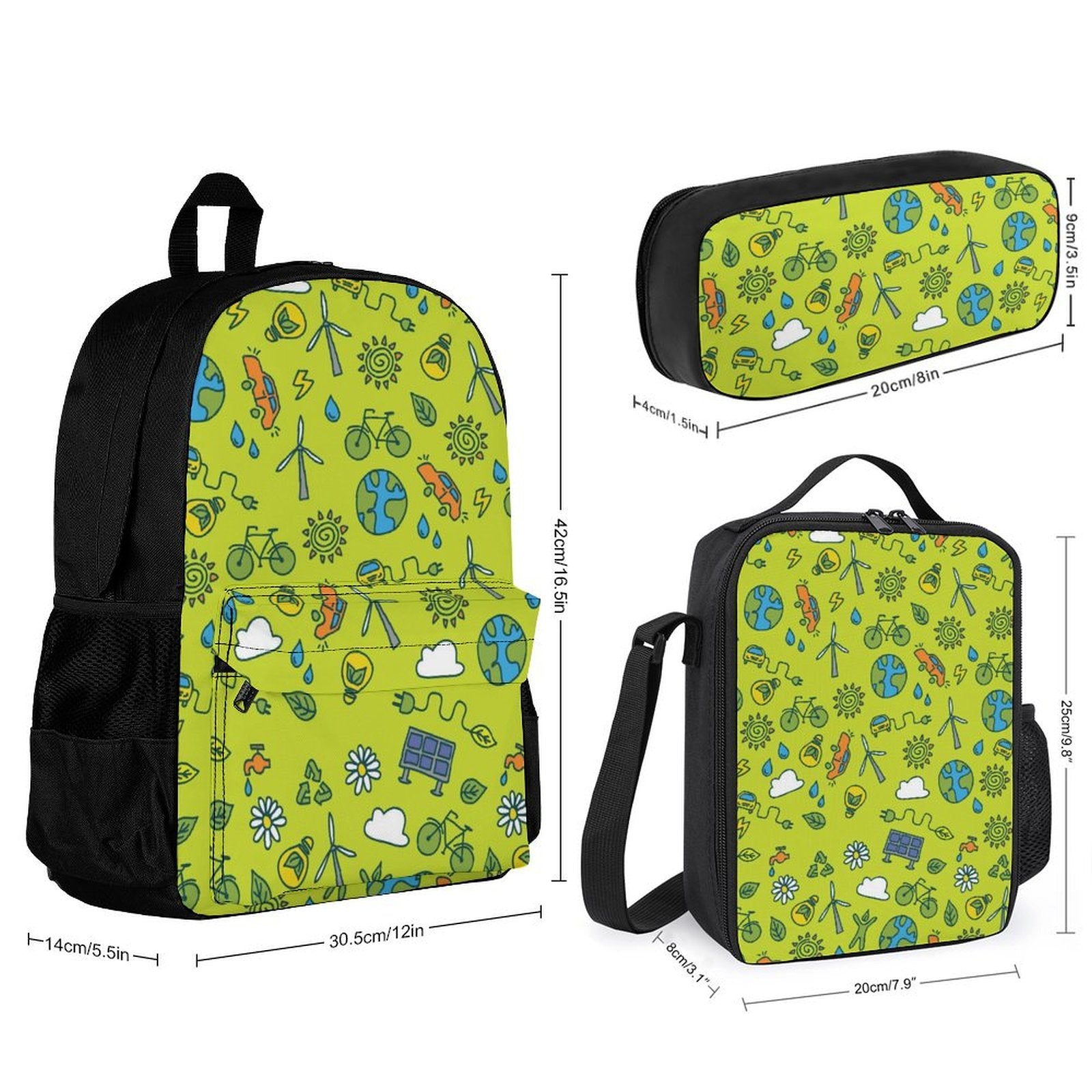 Go Green - Three Piece Backpack Set