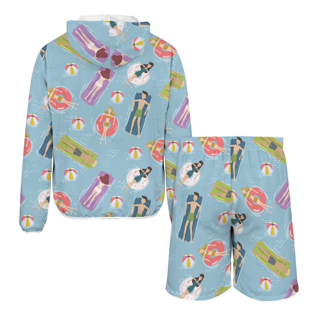 Beach Float Men's Lightweight Sun Hoodie & Shorts Set Men's Lightweight Sun Hoodie & Shorts Printed Offshore Summer