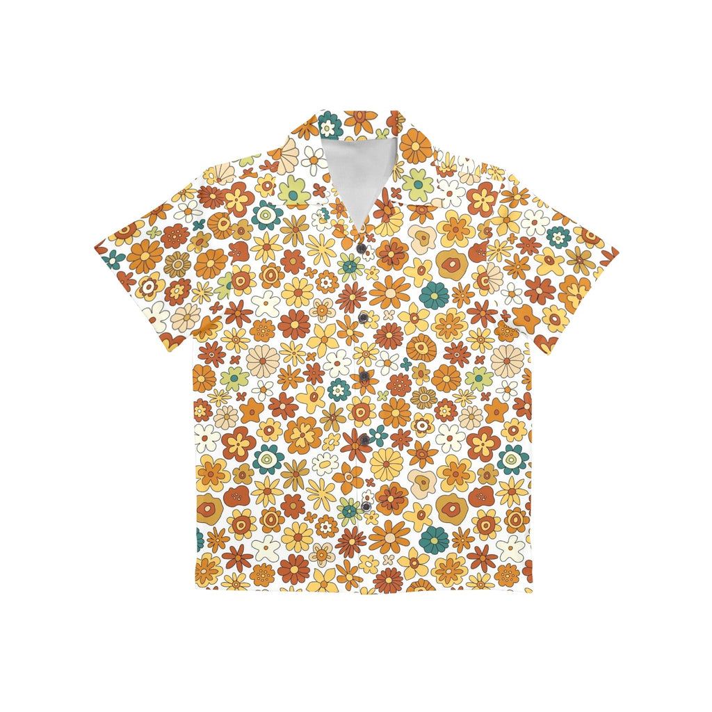 70's Style Floral Junior Kids Hawaiian Shirt