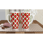 Strawberry Characters - White Latte 17oz Ceramic Mug Latte Mug food Globally Fulfilled