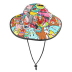 Happy Monsters Wide Brim Bucket Hat Wide Brim Bucket Hat Printed Offshore Sci Fi