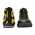 Sunflowers On Black - Women's High Top Canvas Shoes
