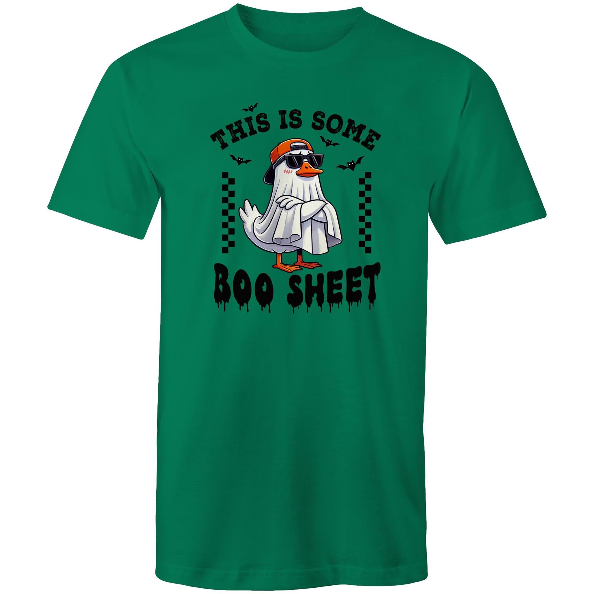 This Is Some Boo Sheet, Halloween - Mens T-Shirt Kelly Green Mens T-shirt Halloween Printed In Australia