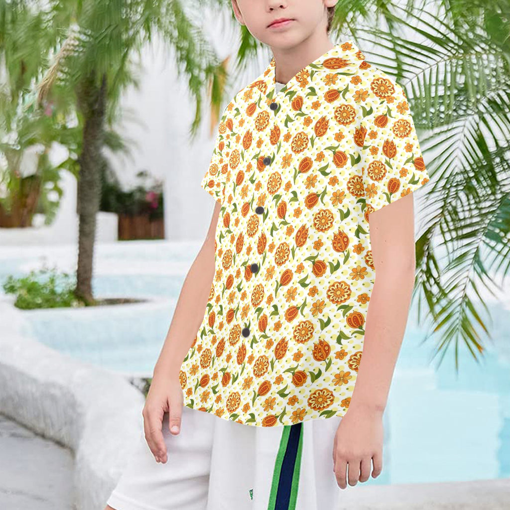 Graphic Floral Senior Kids Hawaiian Shirt