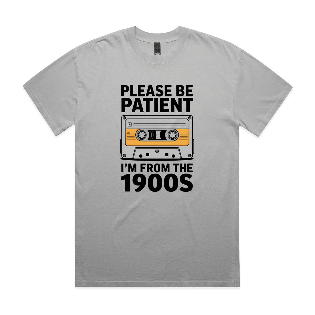 Please Be Patient, I'm From The 1900's AS Colour Heavy Faded Tee Unisex Faded storm Heavy Faded T-shirt Music Printed In Australia