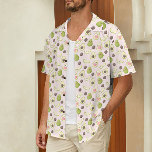 Avocado Love Men's Short Sleeve Hawaiian Shirt Men's Hawaiian Shirt (New) Food Printed Offshore