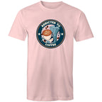 Addicted To Coffee - Mens T-Shirt Pink Mens T-shirt Coffee Printed In Australia