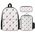 Red Lightning Three Piece Backpack Set white One size Three Piece Backpack Set Printed Offshore