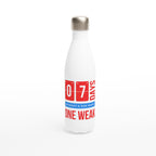 7 Days Without A Pun Makes One Weak - White 17oz Stainless Steel Water Bottle Default Title White Water Bottle Funny Globally Fulfilled