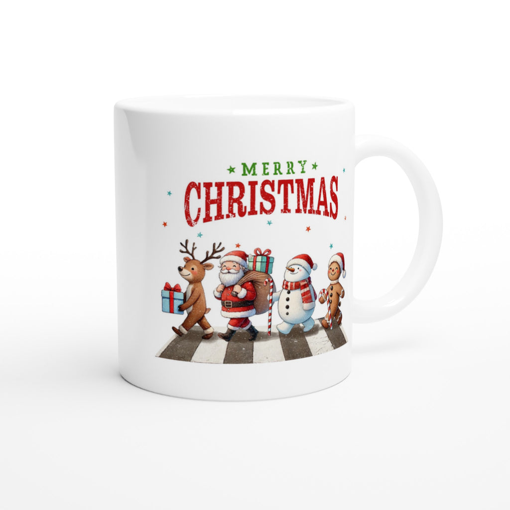 Fab Four, Merry Christmas - White 11oz Ceramic Mug Christmas Mug Globally Fulfilled