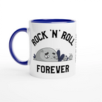 Personalise - Rock 'N' Roll Forever - White 11oz Ceramic Mug Ceramic Blue Personalised Mug customise Globally Fulfilled Music personalise