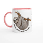 Personalise - Sloth, Don't Knock Lazy Until You Try It - White 11oz Ceramic Mug Ceramic Pink Personalised Mug animal customise Funny Globally Fulfilled personalise
