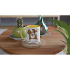 Dab Step Dog - White 11oz Ceramic Mug with Colour Inside Colour 11oz Mug animal Globally Fulfilled
