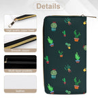 Cactus On Black -  PU Leather Wallet