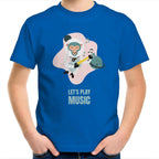 Monkey Music - Kids Youth T-Shirt Bright Royal Kids Youth T-shirt animal Music Printed In Australia