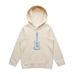 Guitar - Kids Hoodie Ecru Kids Hoodie Printed In Australia
