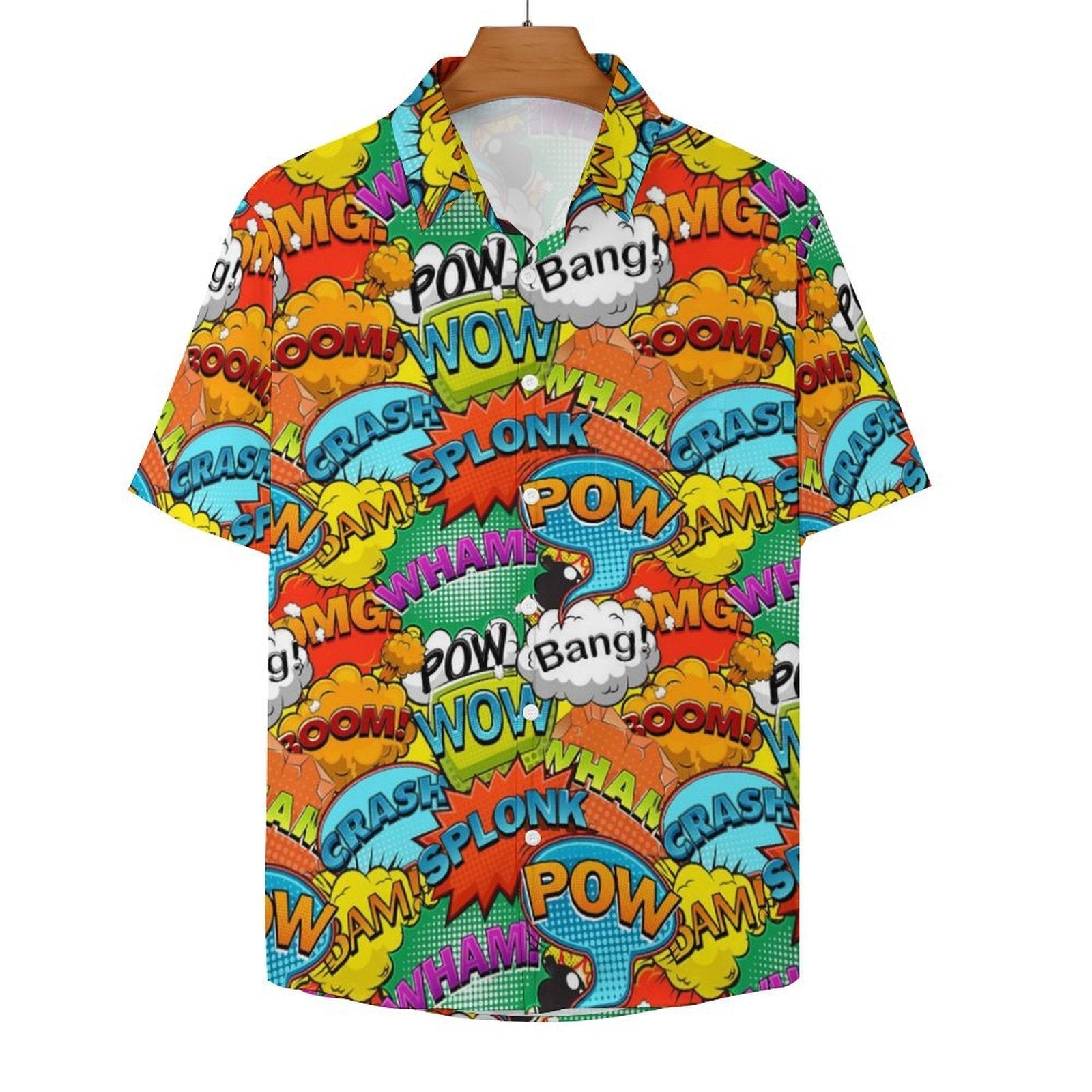 Comic Book 2 Women's Short-Sleeve Button Up Shirt comic Printed Offshore