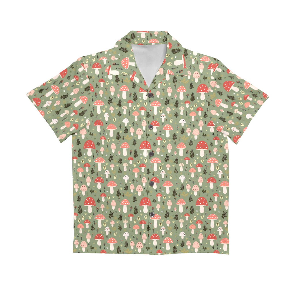 Mushroom Garden Senior Kids Hawaiian Shirt Senior Kids Hawaiian Shirt 8-15 Printed Offshore
