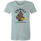 I'm Saxy And I Know It, Saxophone Hippo - Womens T-shirt Pale Blue Womens T-shirt animal Music Printed In Australia