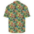 Tropical Comic Book Style Men's Crinkle Hawaiian Shirt