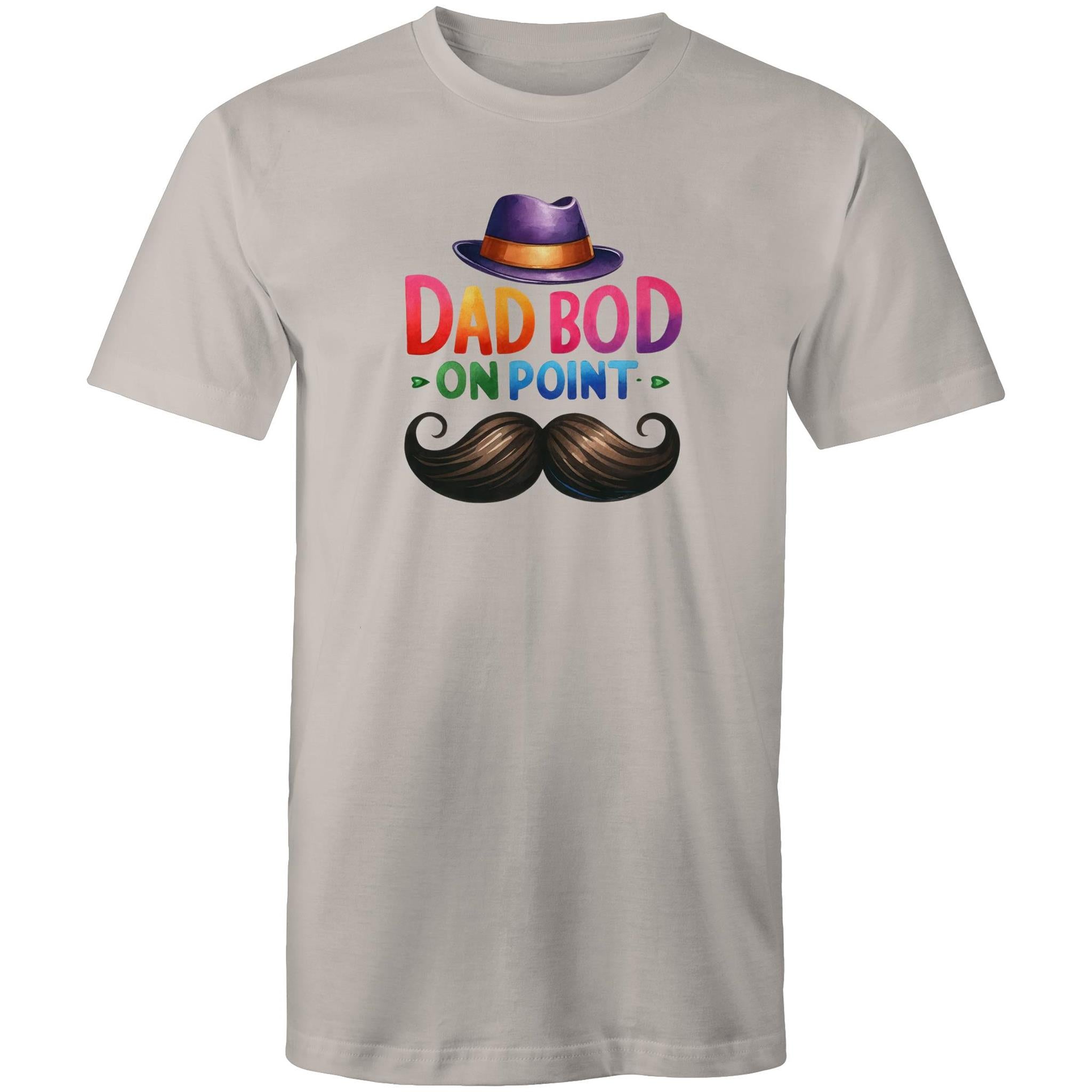 Dad Bod On Point - Mens T-Shirt Light Grey Mens T-shirt Dad Printed In Australia