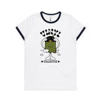 Vinyl Collector, Records - Women's Ringer Tee White Navy Womens Ringer T-shirt Music Printed In Australia Retro