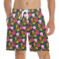 Tropical Floral Men's Mid-Length Beach Shorts 5XL Men's Mid-Length Beach Shorts Plants Printed Offshore