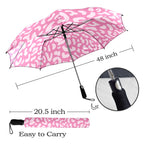 Pink Leopard - Semi-Automatic Foldable Umbrella (Model U12) Semi-Automatic Foldable Umbrella (U12)