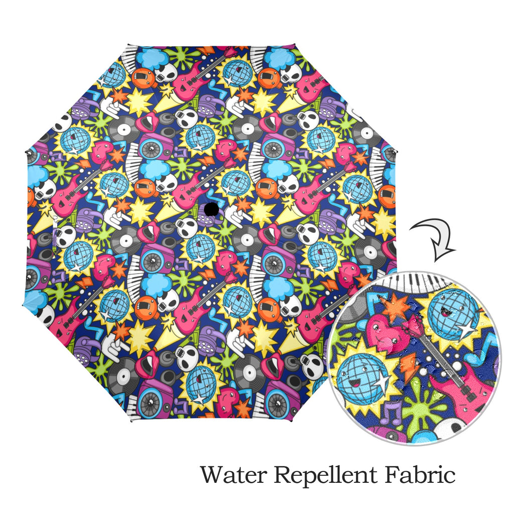 Sticker Music - Semi-Automatic Foldable Umbrella (Model U12) Semi-Automatic Foldable Umbrella (U12)