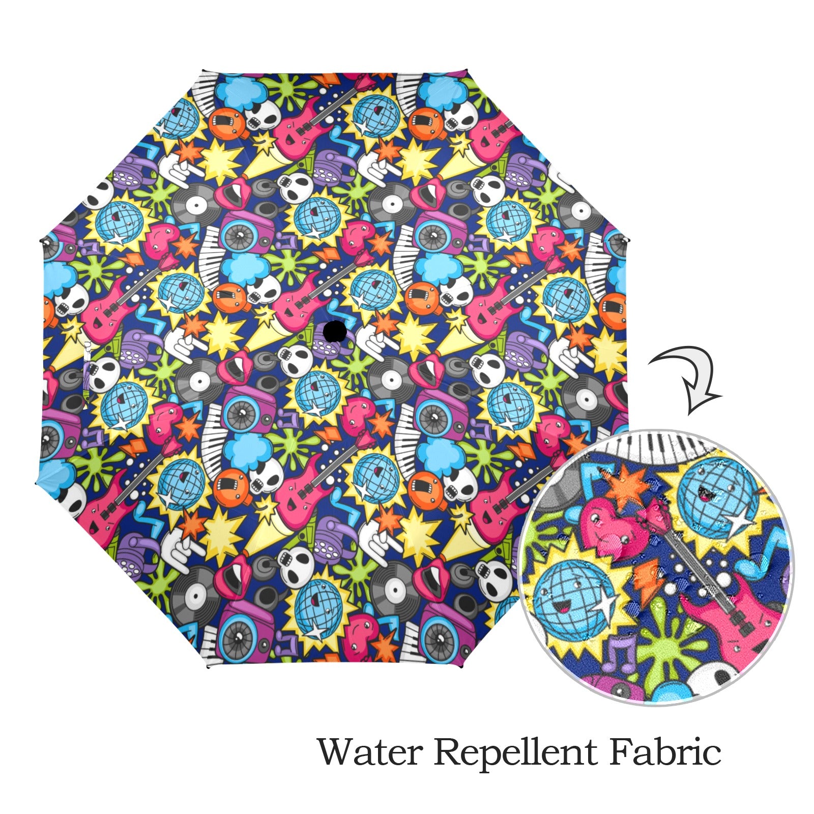 Sticker Music - Semi-Automatic Foldable Umbrella (Model U12) Semi-Automatic Foldable Umbrella (U12)