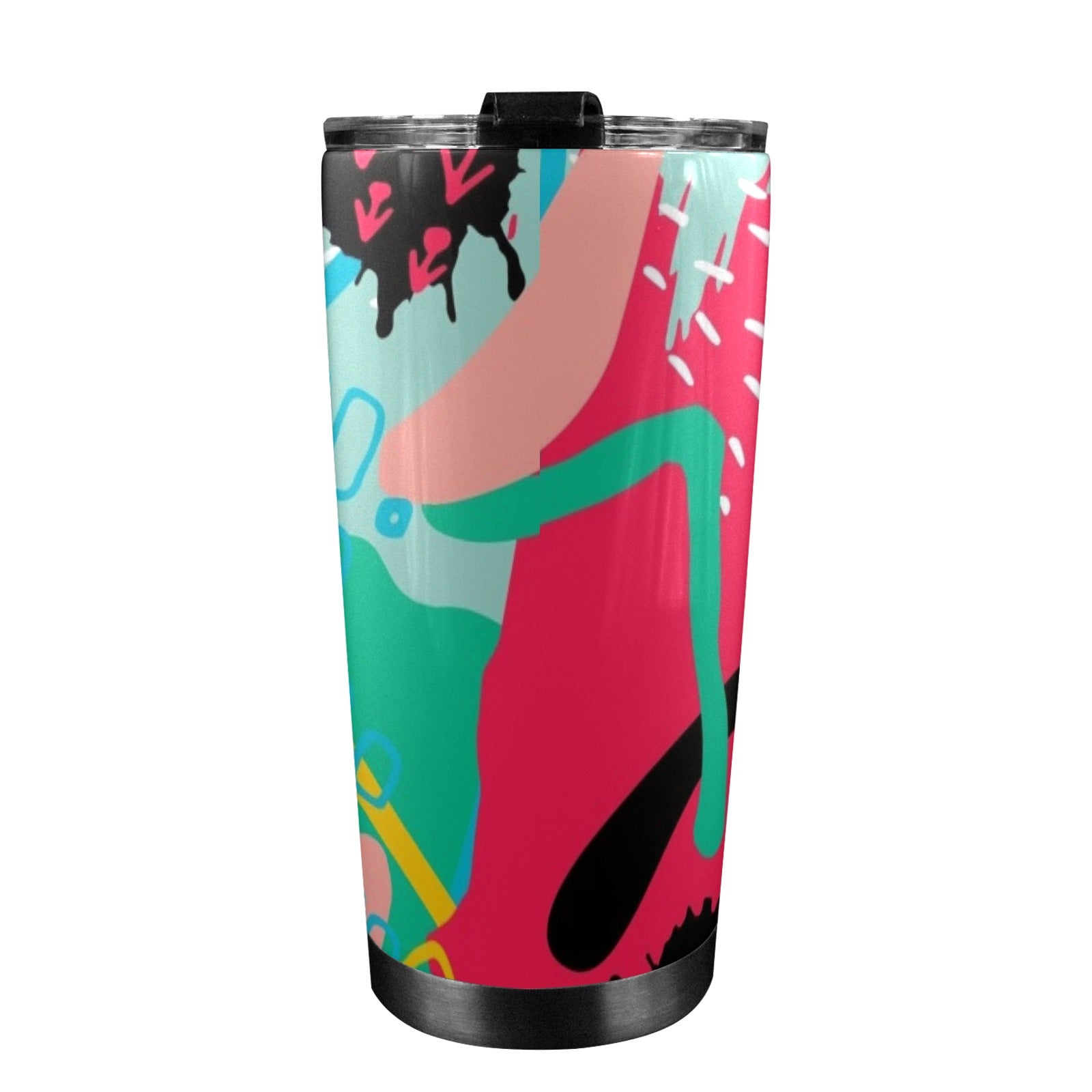 Bright And Colourful - 20oz Mobile Tumbler with Lid (Black Lock) 20oz Travel Mug Printed Offshore