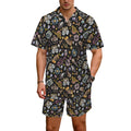 Retro Music Mix Men's Hawaiian Shirt & Shorts Set Men's Hawaiian Shirt & Shorts Set Music Printed Offshore