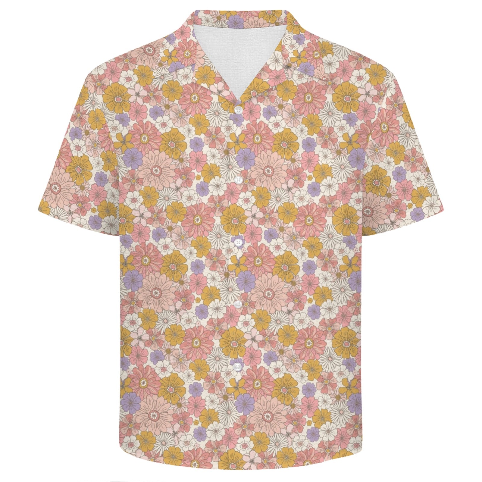 Faded Floral Men's Crinkle Hawaiian Shirt