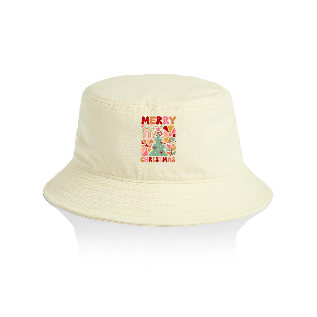Boho Merry Christmas - Christmas AS Colour Bucket Hat Butter One Size Christmas Bucket Hat Christmas Printed In Australia