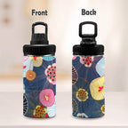 Abstract Floral Kids Water Bottle with Chug Lid (12 oz) Kids Water Bottle with Chug Lid Plants Printed Offshore