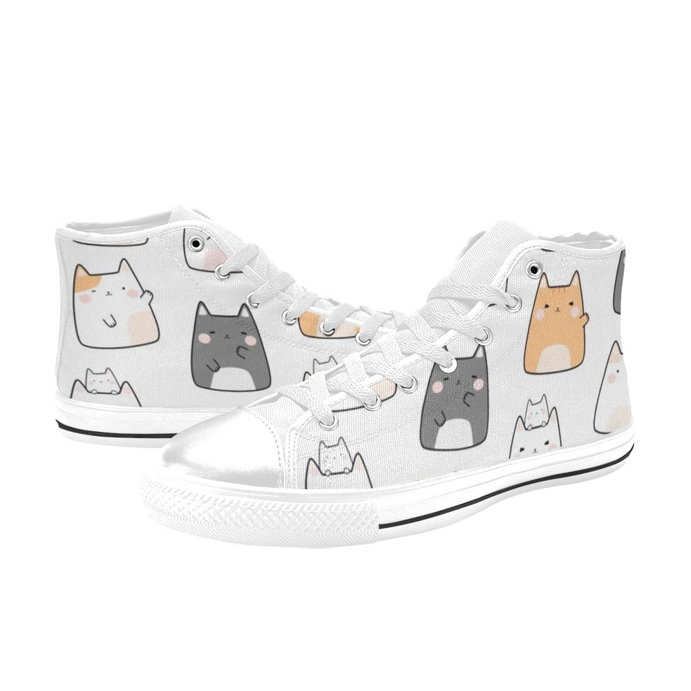 Cats - Kids High Top Canvas Shoes