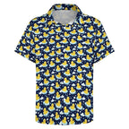 Rubber Ducks On Dark Women's Short-Sleeve Button Up Shirt