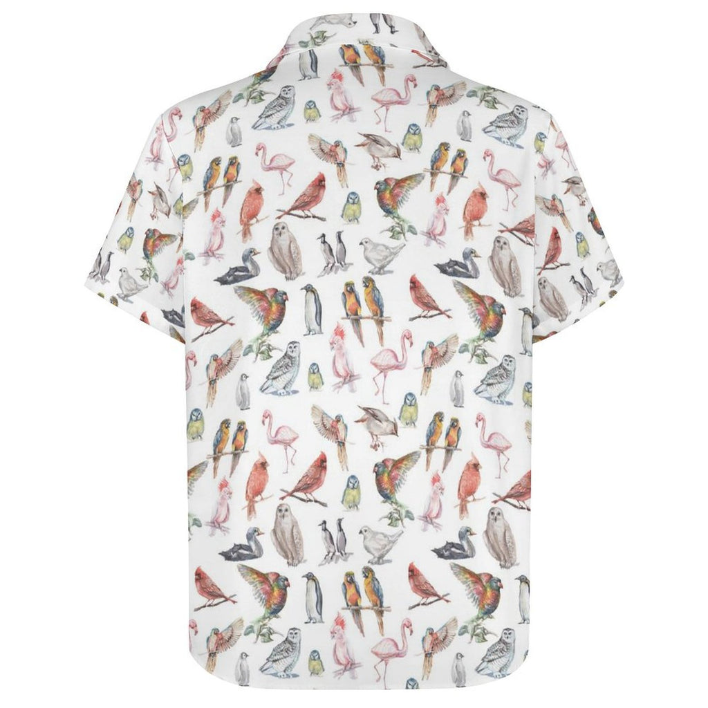 Birds Of A Feather Women's Collared Pocketless Short Sleeve Shirt