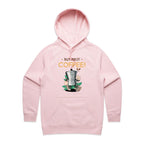 But First Coffee - Womens Hoodie Pink Womens Hoodie Coffee Printed In Australia