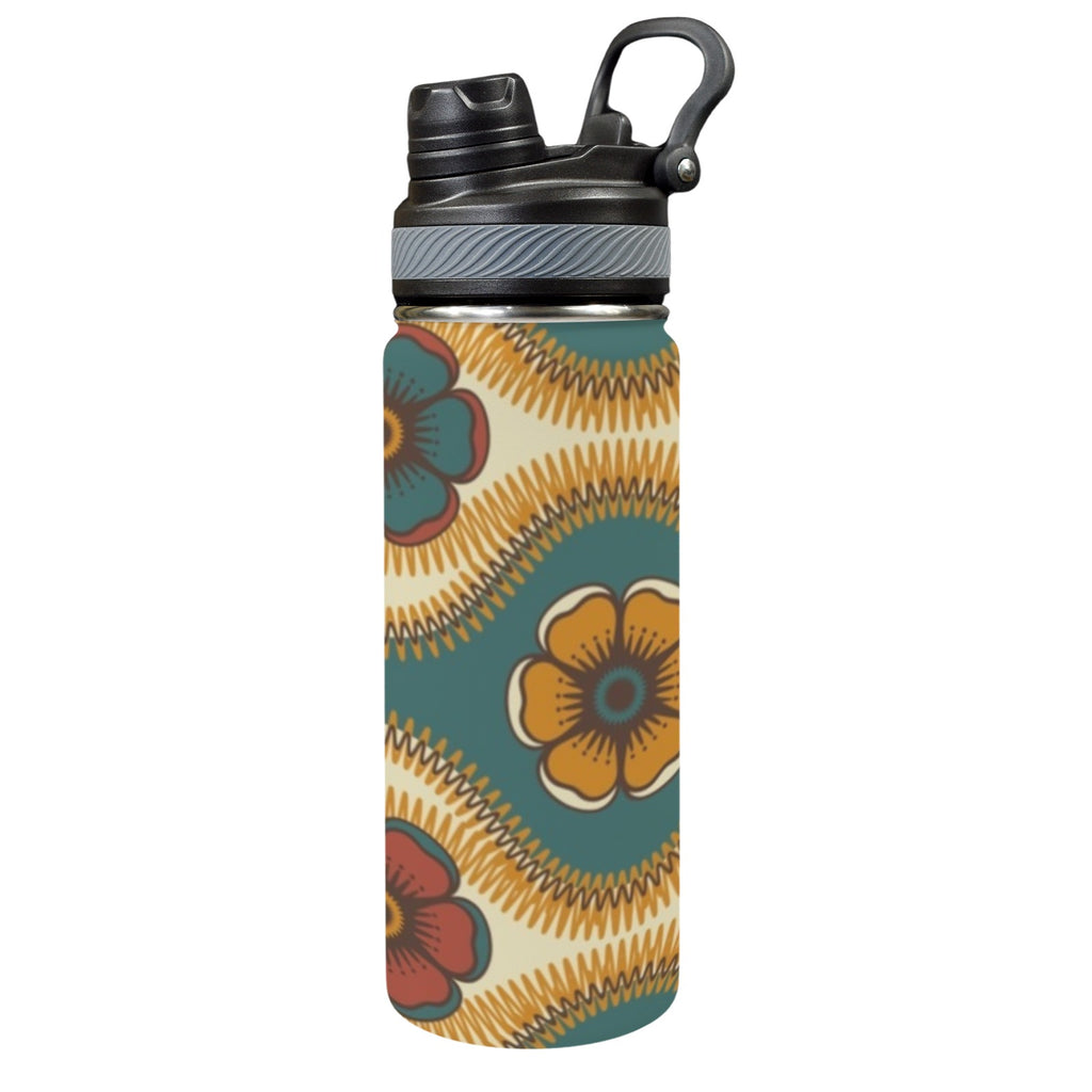 Vintage Floral Insulated Water Bottle with Dual-Use Lid (18oz) One Size Insulated Water Bottle with Dual-Use Lid (18oz) Printed Offshore