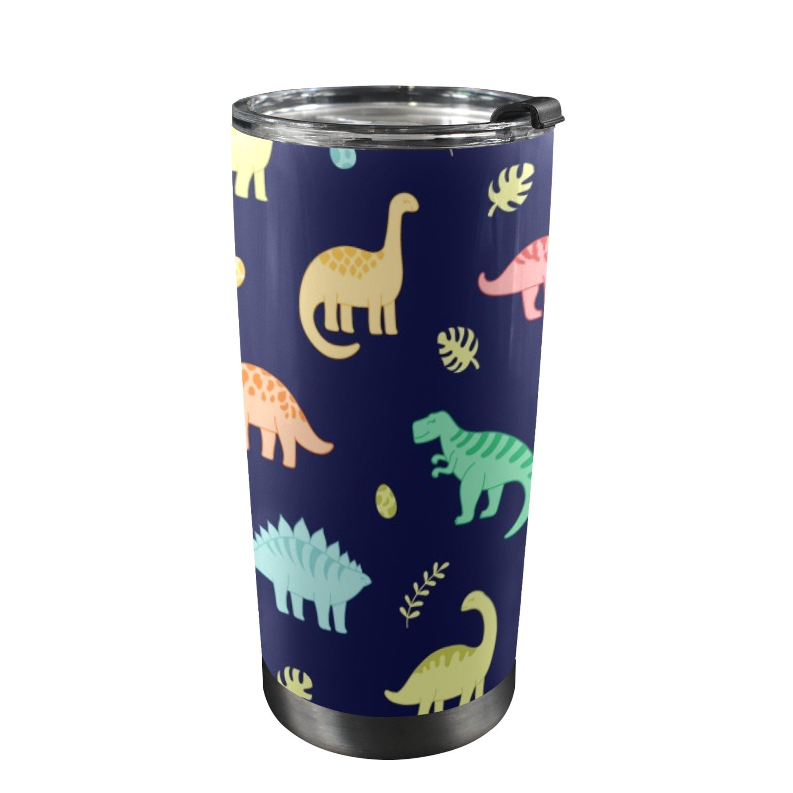 Dinosaurs - 20oz Mobile Tumbler with Lid (Black Lock) One Size 20oz Travel Mug animal Printed Offshore