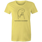 Be As Strong As Your Espresso - Womens T-shirt Yellow Womens T-shirt Coffee Printed In Australia