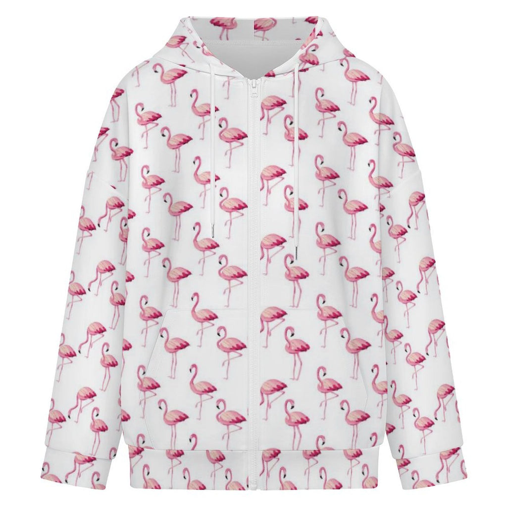 Flamingos Women's Full-Zip Hoodie