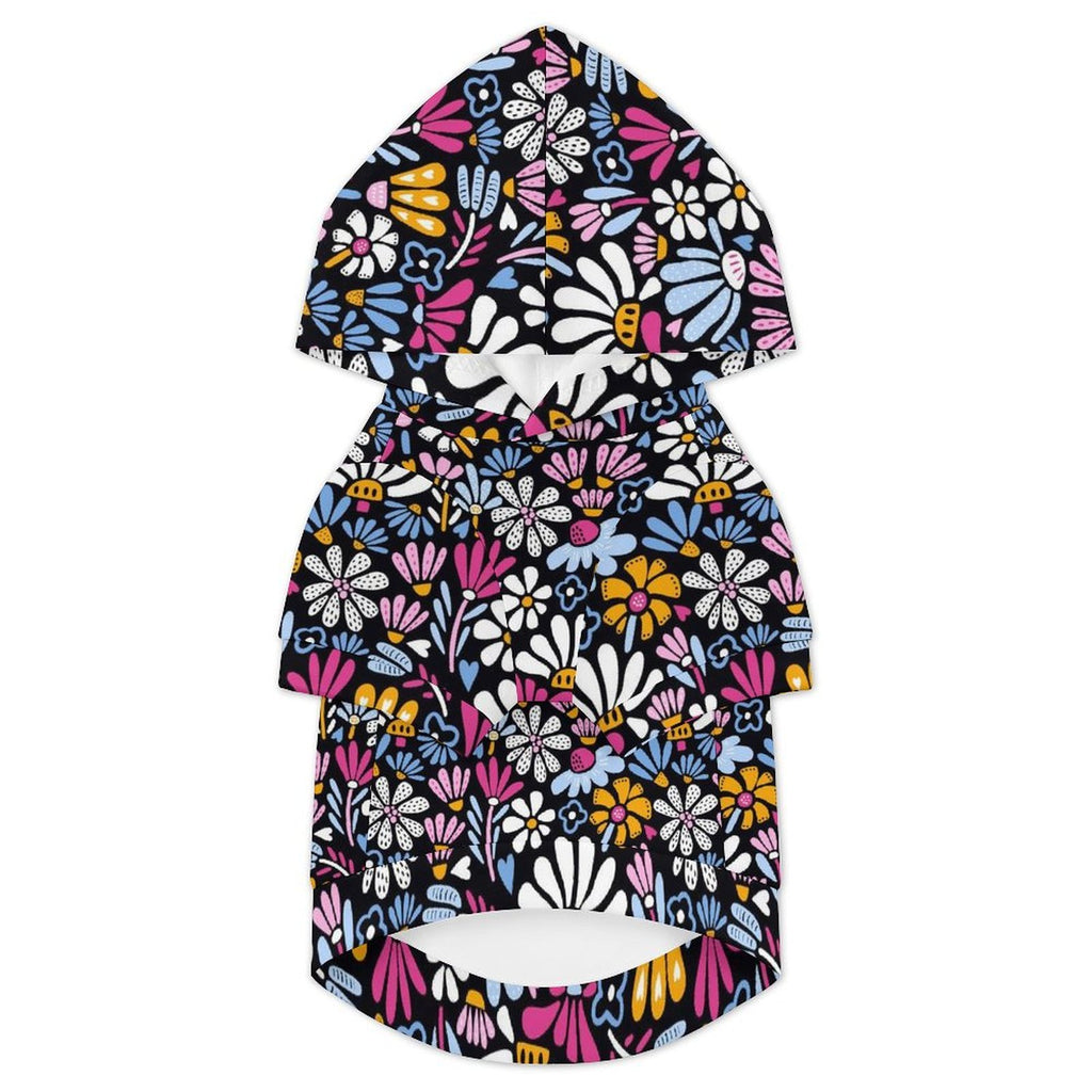 Graphic Floral Pet Hoodie (Small Size)