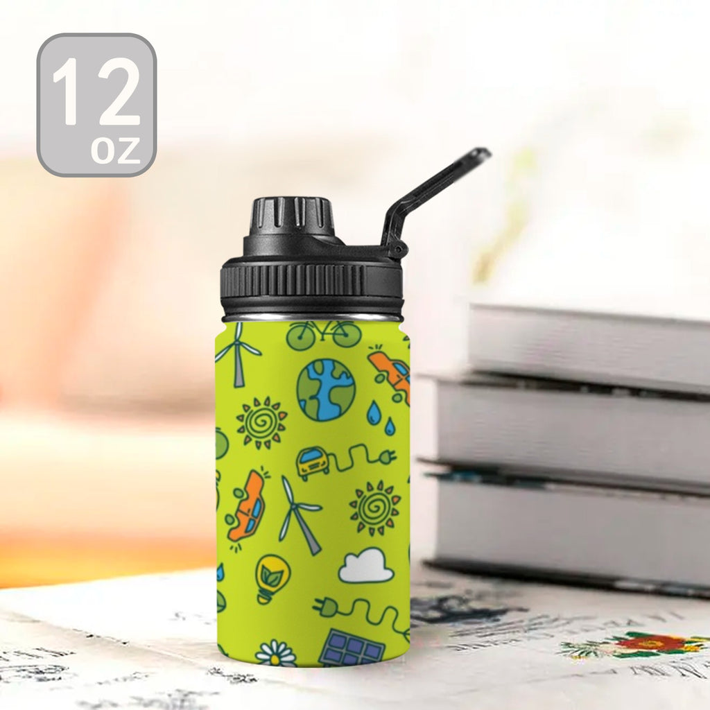 Go Green - Kids Water Bottle with Chug Lid (12 oz) Kids Water Bottle with Chug Lid Environment Printed Offshore