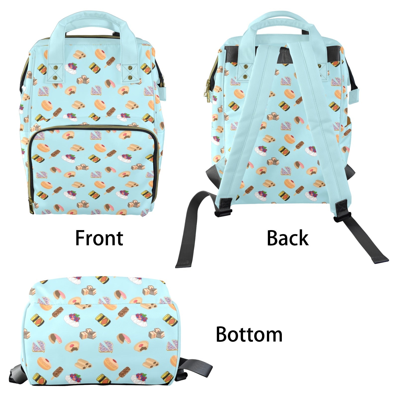 Classic Aussie Food Icons Multi-Function Backpack, Nappy / Diaper Bag Multi-function Backpack, Nappy / Diaper Bag Australia Food Printed Offshore