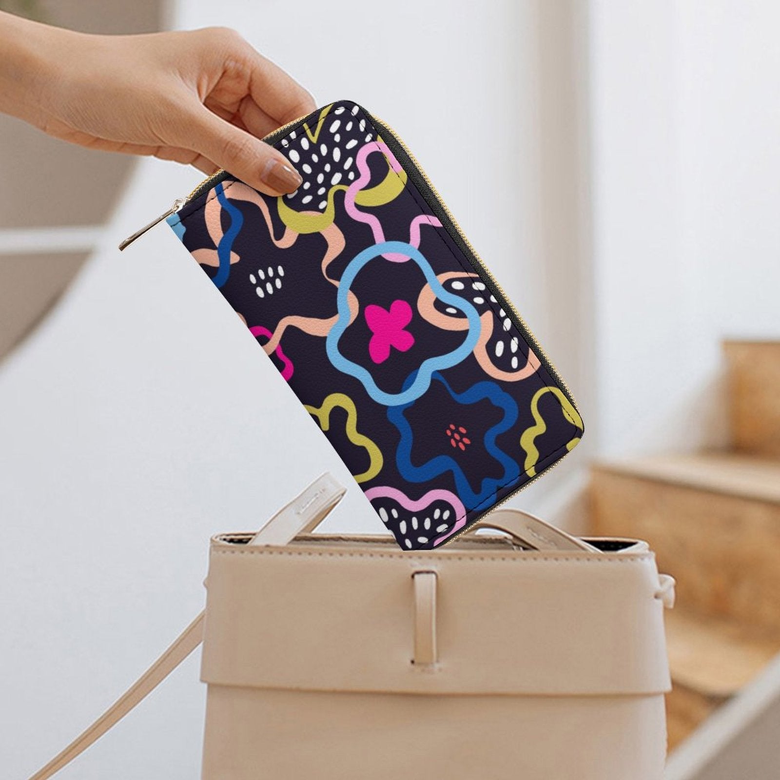 Flowers In Abstract - PU Leather Wallet