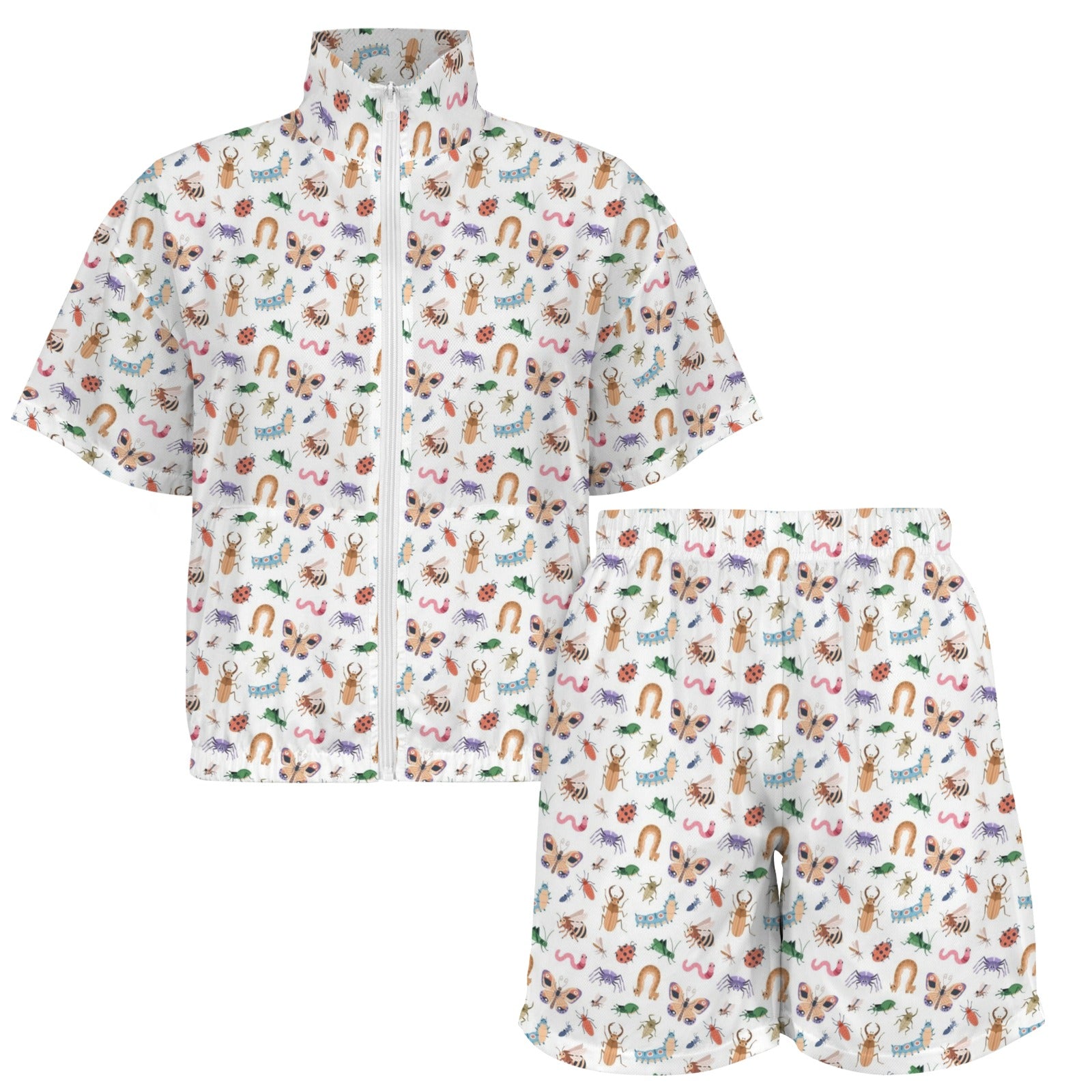 Cute Bugs Women's Windbreaker Short Set Women's Windbreaker Short Set animal Printed Offshore