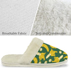 Happy Bananas Women's Fur Trim Thick-Sole Indoor Slippers Women's Fur Trimmed Slippers Food Printed Offshore