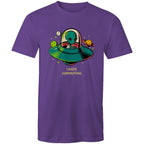 Alien Commute - Mens T-Shirt Purple Mens T-shirt Printed In Australia Sci Fi